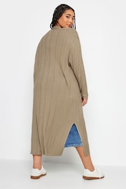 Yours Curve Natural Longline Ribbed Cardigan - Image 3 of 4