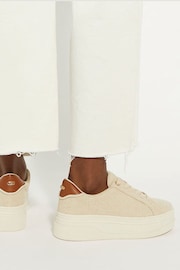 Dune London Cream Exaggerate Bumper Flatform Lace-up Trainers - Image 1 of 6