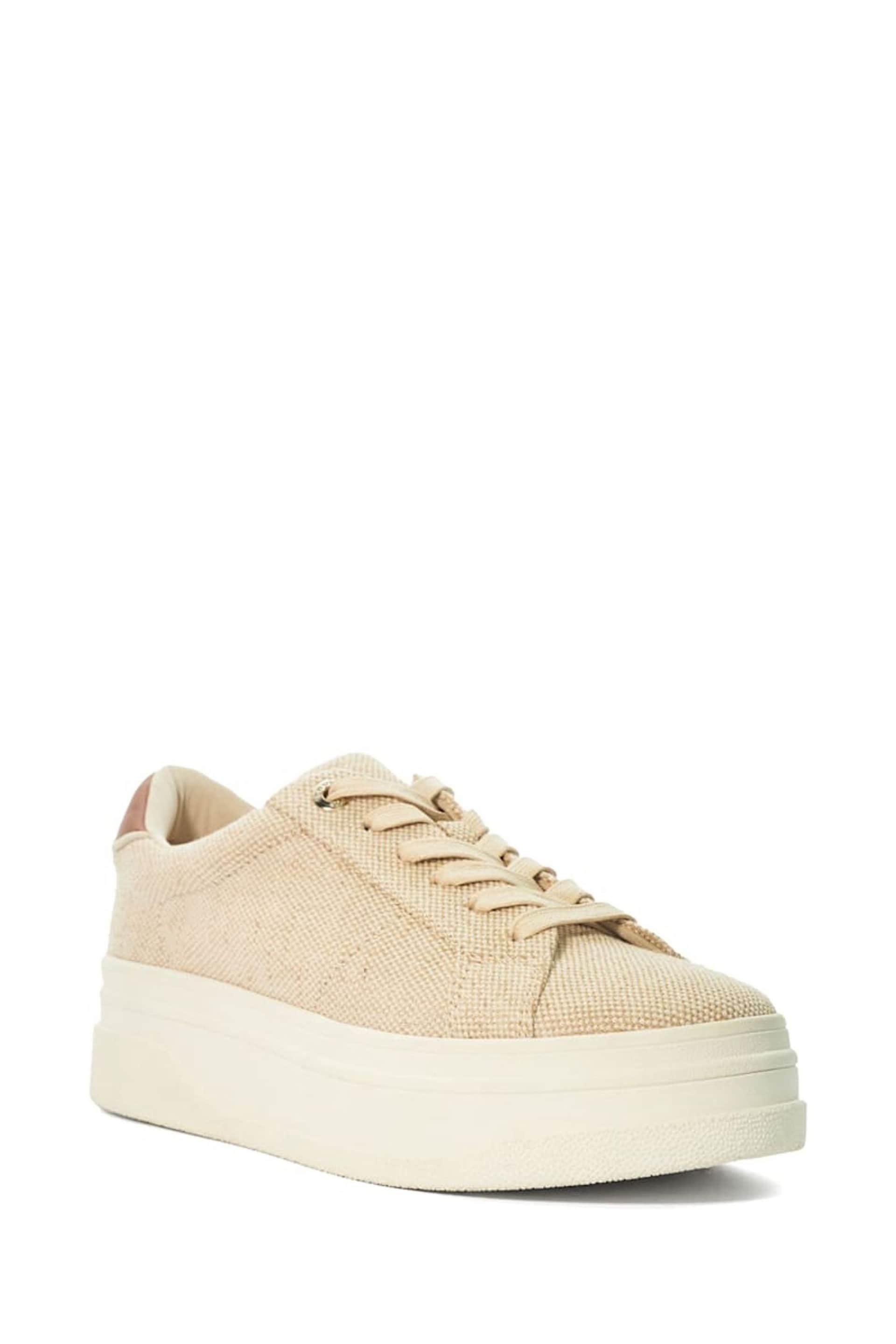 Dune London Cream Exaggerate Bumper Flatform Lace-up Trainers - Image 4 of 6
