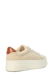 Dune London Cream Exaggerate Bumper Flatform Lace-up Trainers - Image 5 of 6