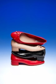 Dune London Black Chrome Block Heel Hollies Ballerina Shoes - Image 4 of 8