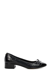 Dune London Black Chrome Block Heel Hollies Ballerina Shoes - Image 5 of 8