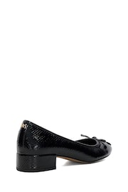 Dune London Black Chrome Block Heel Hollies Ballerina Shoes - Image 6 of 8
