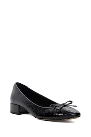 Dune London Black Chrome Block Heel Hollies Ballerina Shoes - Image 7 of 8