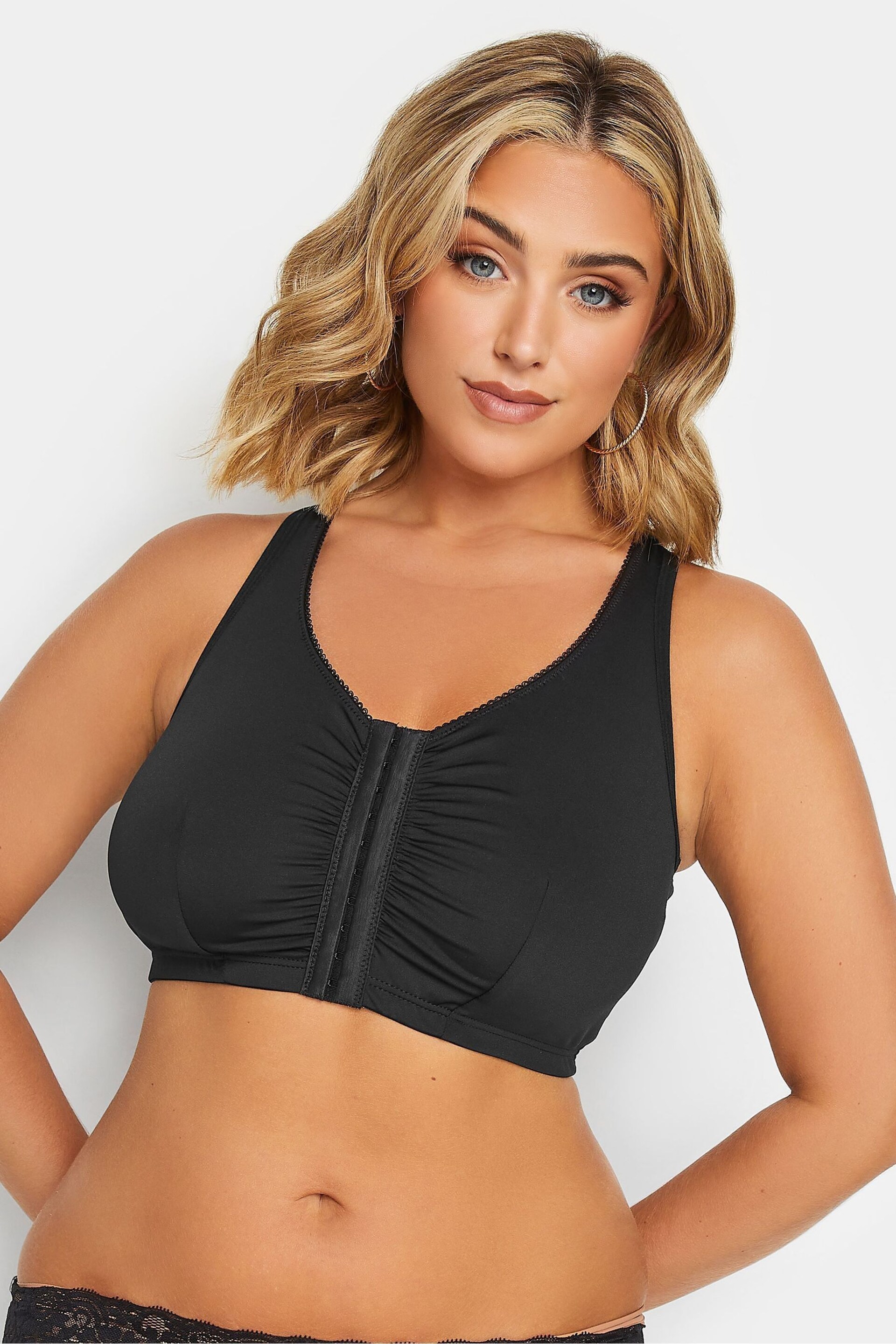 Yours Curve Black Front Fastening Bra - Image 1 of 4