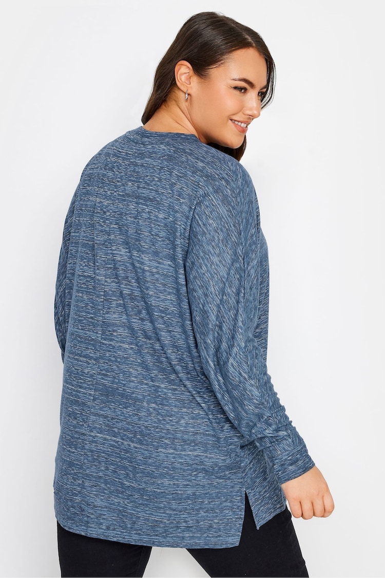 Yours Curve Blue Front Seam Soft Touch Jumper - Image 2 of 4