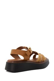 Dune London Brown Lyons T-Bar Flatform Sandals - Image 5 of 6