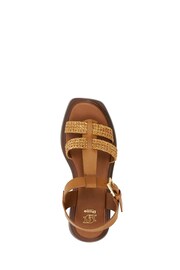 Dune London Brown Lyons T-Bar Flatform Sandals - Image 6 of 6