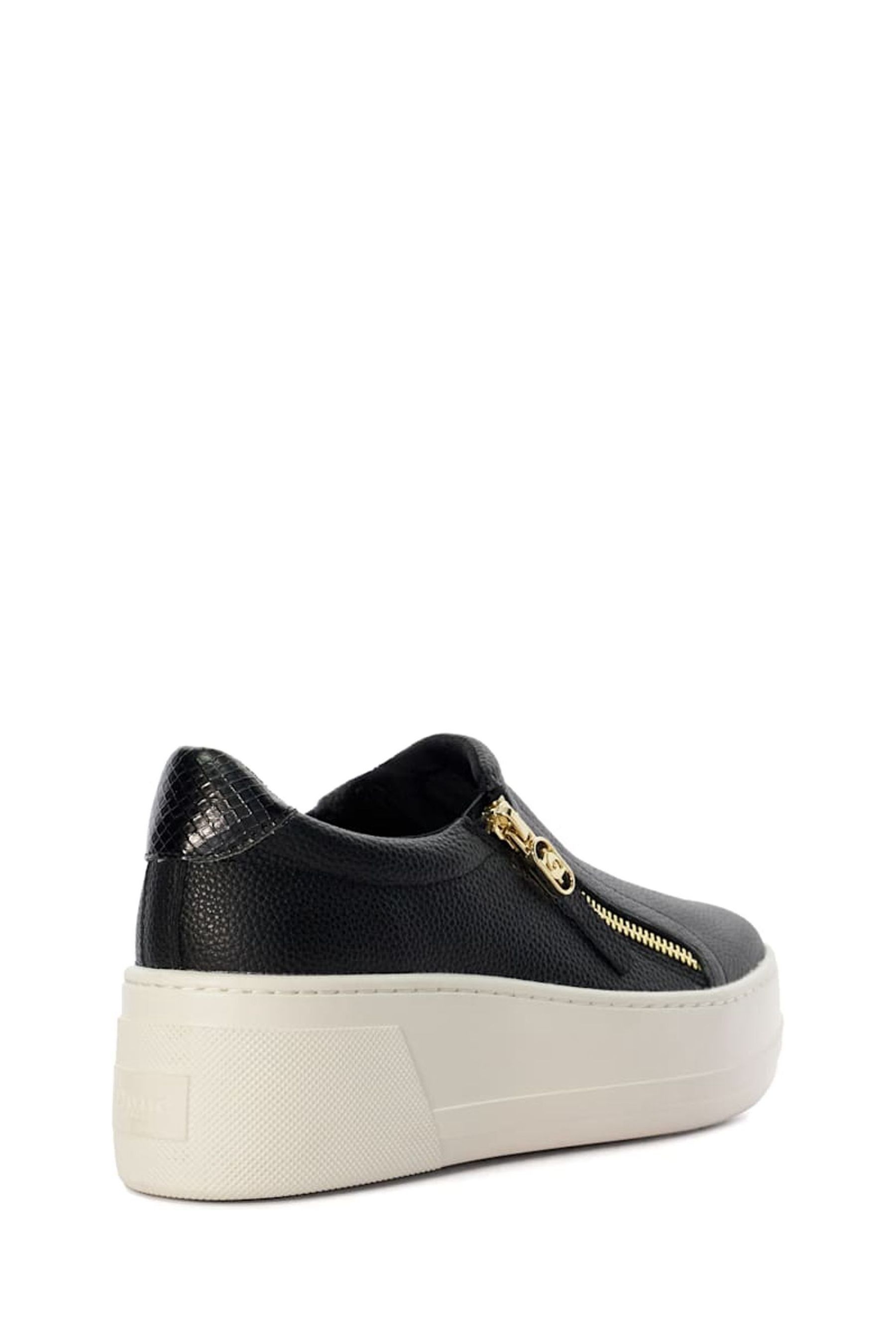 Dune London Black Episodic Flatform Slip-On Trainers