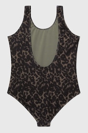Calvin Klein Green Leopard Swimsuit - Image 1 of 2