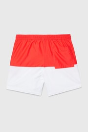 Calvin Klein Red Chrome Slogan Swim Shorts - Image 2 of 2