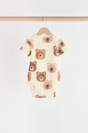 Brown Bear Face Baby 100% Cotton Short Sleeved Bodysuits 5 Pack - Image 8 of 13