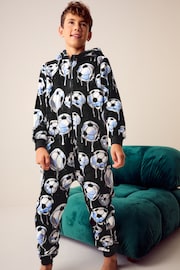 Black Football Fleece All-In-One (3-16yrs) - Image 1 of 9