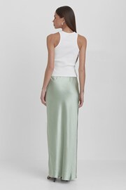 4th & Reckless Green Yimena Satin Midaxi Skirt - Image 2 of 4