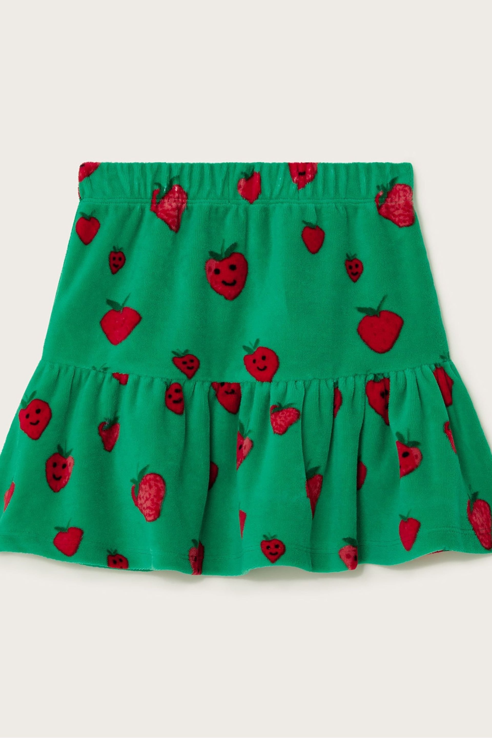 Monsoon Green Strawberry Velour Skirt - Image 2 of 3
