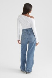 4th & Reckless White Jilly Jersey Ruched Long Sleeve Top - Image 2 of 3