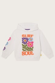 Monsoon White Oversized Surf 100% Cotton Hoodie - Image 2 of 4