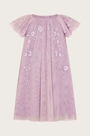 Monsoon Purple Baby Emilia Embroidered Dress - Image 1 of 3