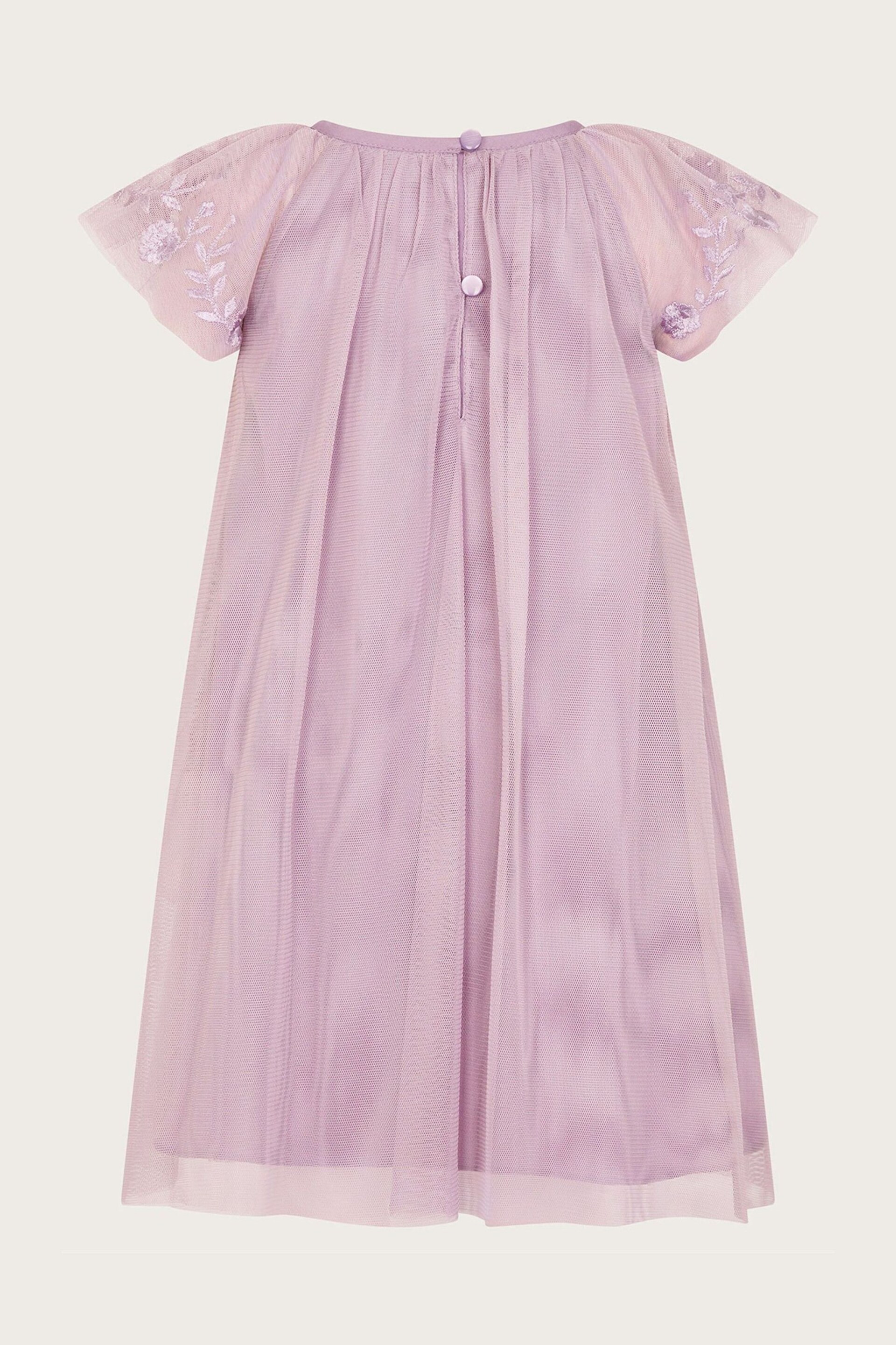 Monsoon Purple Baby Emilia Embroidered Dress - Image 2 of 3