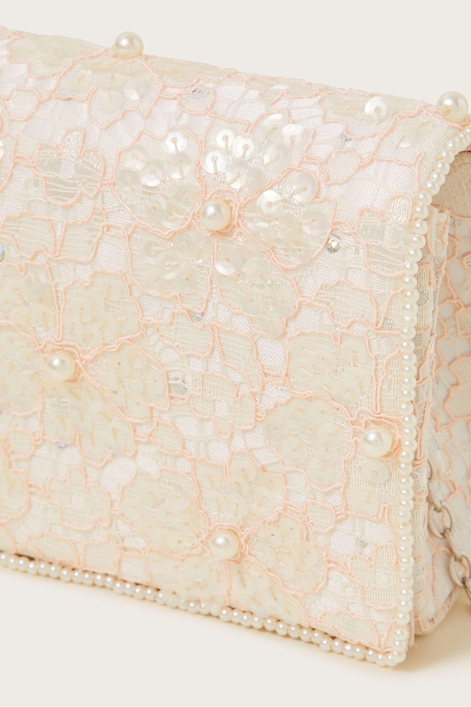 Monsoon Pink Pearly Lace Bag - Image 3 of 3