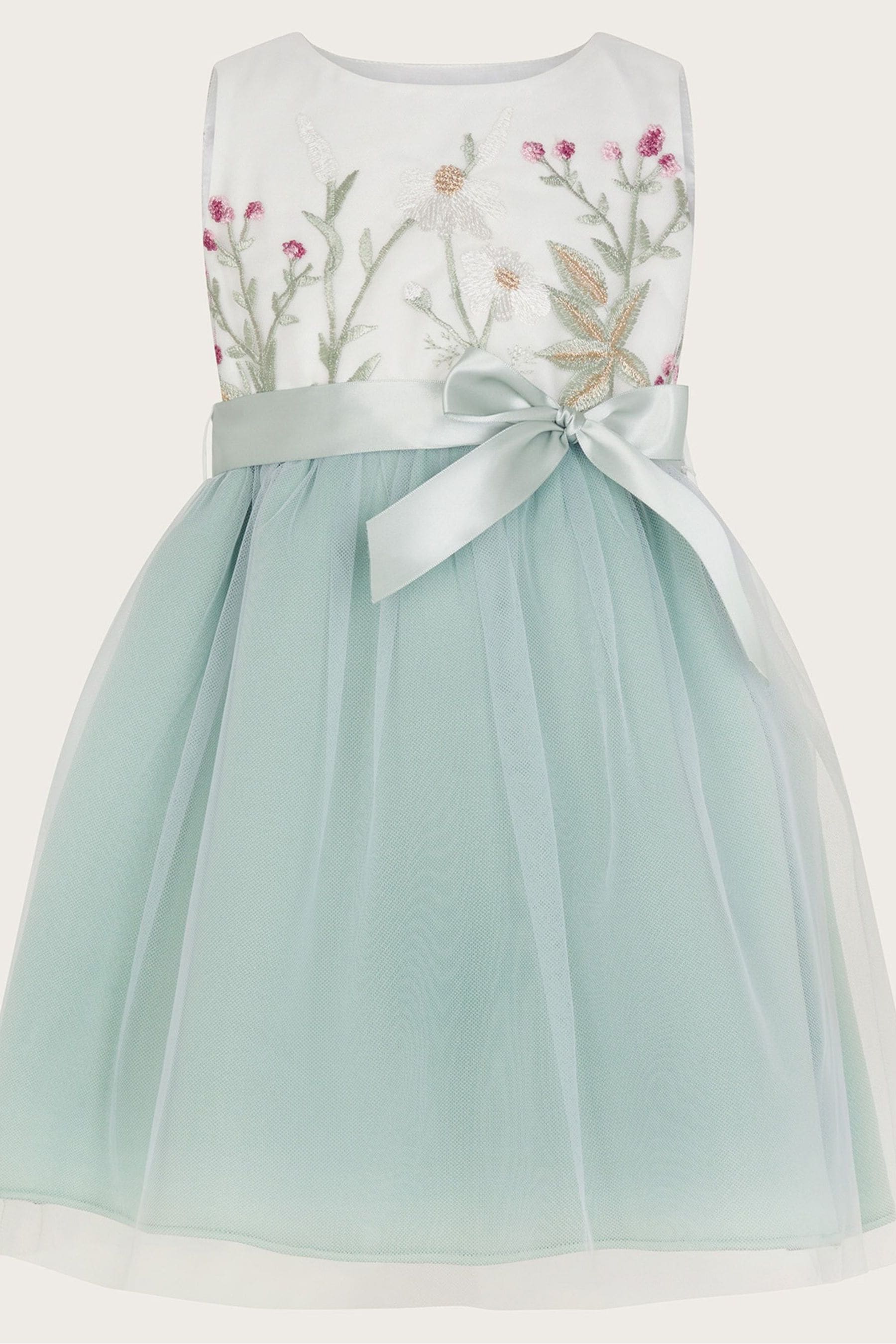 Buy Monsoon Green Baby Maya Scuba Embroidered Dress from Next United Arab Emirates