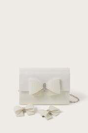 Monsoon Natural Pearl Bow Bag And Hair Clips Set - Image 1 of 3