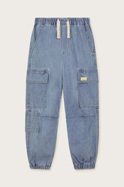 Monsoon Blue Denim Cargo Trousers - Image 1 of 4