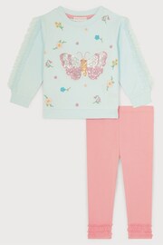 Monsoon Blue Baby Butterfly Sweater and Leggings Set - Image 2 of 4
