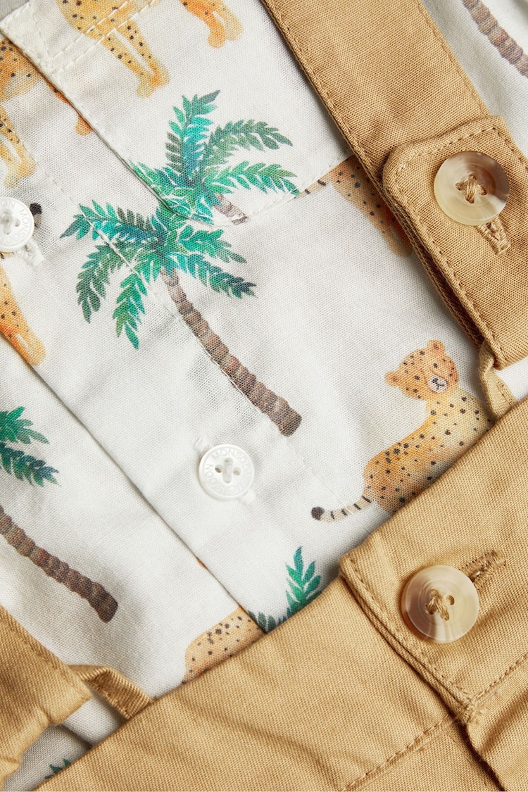 Monsoon Green 100% Cotton Newborn Jungle Shirt and Dungarees Set - Image 3 of 3