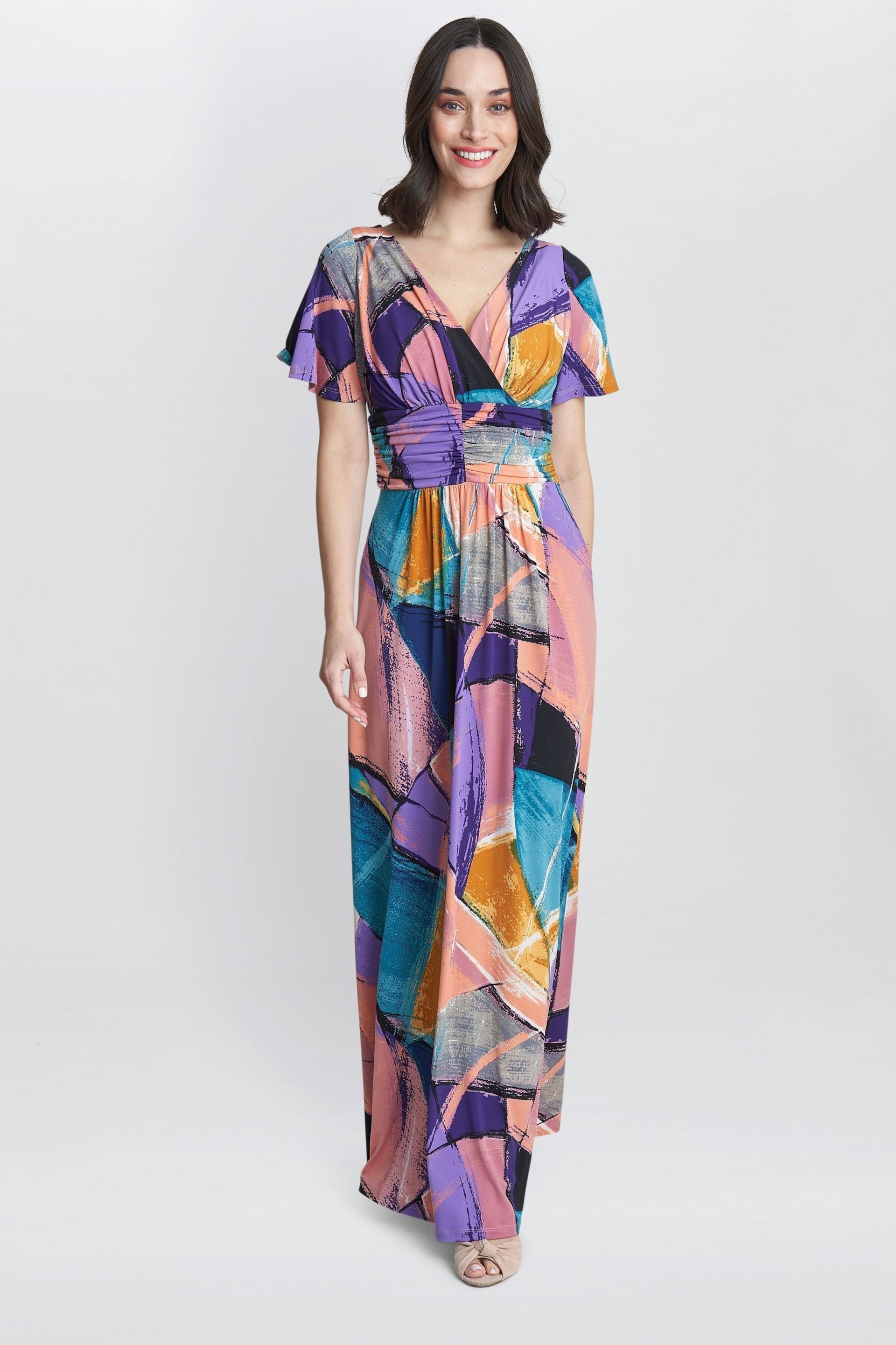 Gina Bacconi Multi Elodie Jersey Maxi Dress - Image 1 of 5