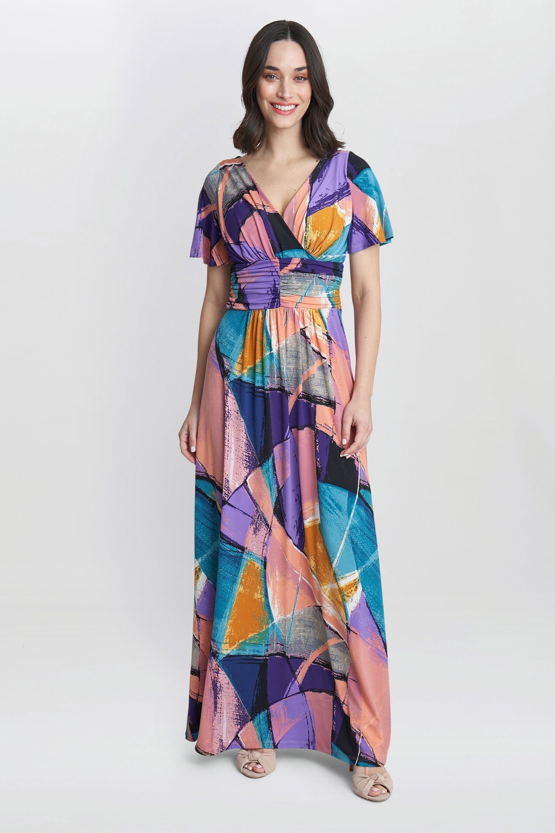 Gina Bacconi Multi Elodie Jersey Maxi Dress - Image 3 of 5