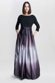 Gina Bacconi Multi Ingrid V-Neck Back Ombre Satin Maxi Dress - Image 1 of 5