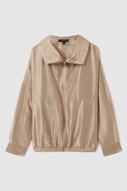 Reiss Champagne Carmen Zip-Through Jacket with Silk - Image 2 of 6