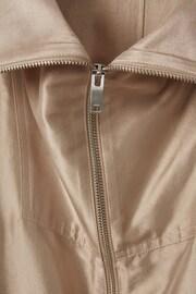 Reiss Champagne Carmen Zip-Through Jacket with Silk - Image 6 of 6