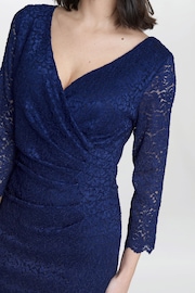 Gina Bacconi Blue Melody Lace Wrap Dress - Image 4 of 5