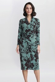 Gina Bacconi Green Ivy Jersey Wrap Dress - Image 1 of 4