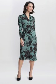 Gina Bacconi Green Ivy Jersey Wrap Dress - Image 2 of 4