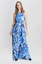 Gina Bacconi Blue Maria Maxi Printed Sleeveless Dress - Image 2 of 7