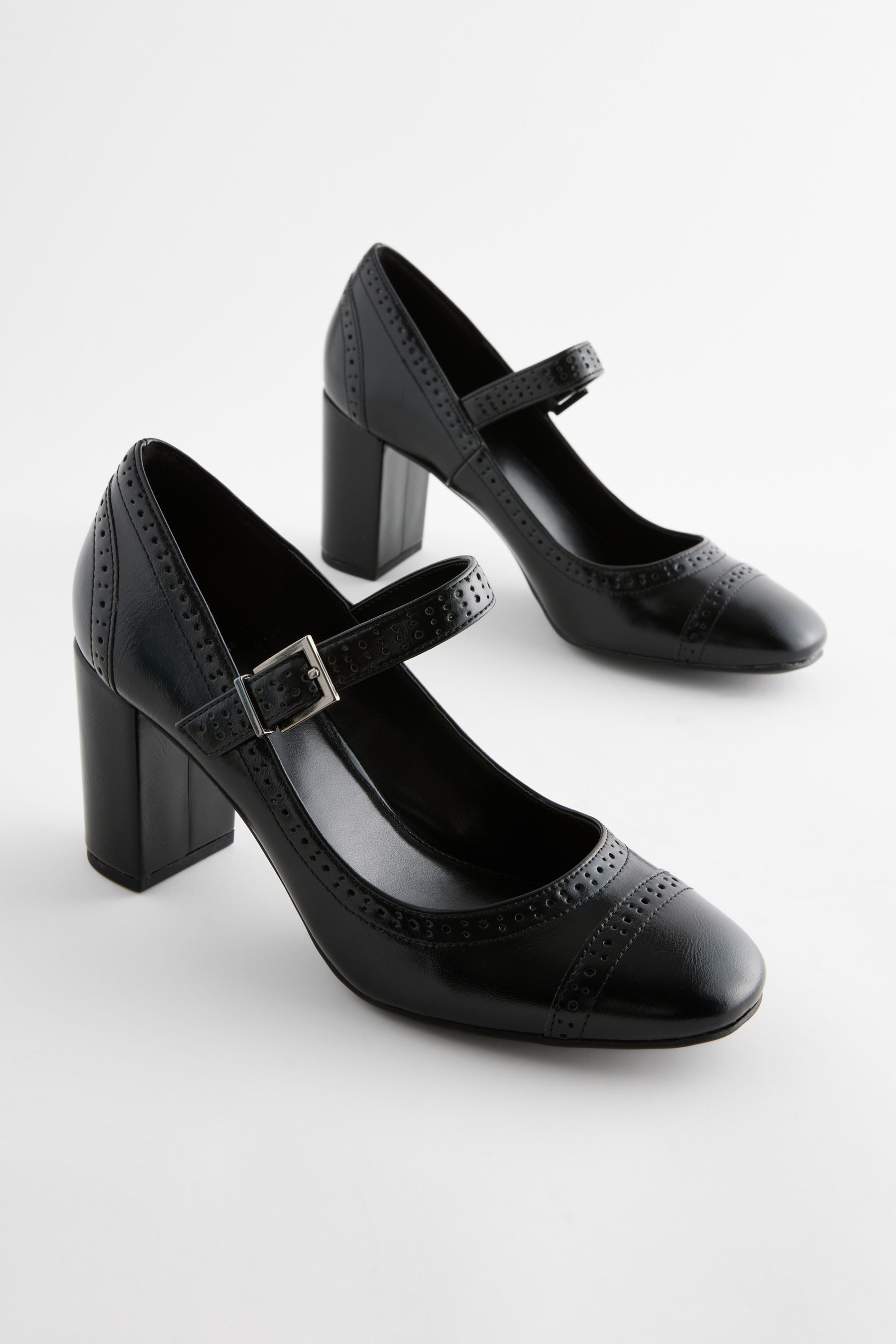 Buy Forever Comfort Brogue Round Toe Block Heel Court Shoes Next Ukraine