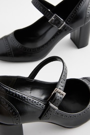 Buy Black Extra Wide Fit Forever Comfort® Brogue Round Toe Block Heel