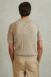Reiss Stone Corsica Crochet Cuban Collar Shirt - Image 5 of 6