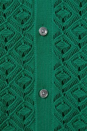 Reiss Bright Green Corsica Crochet Cuban Collar Shirt - Image 5 of 5
