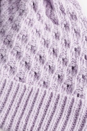 Lilac Waffle Knit Baby Pom Hat (0mths-2yrs) - Image 5 of 5