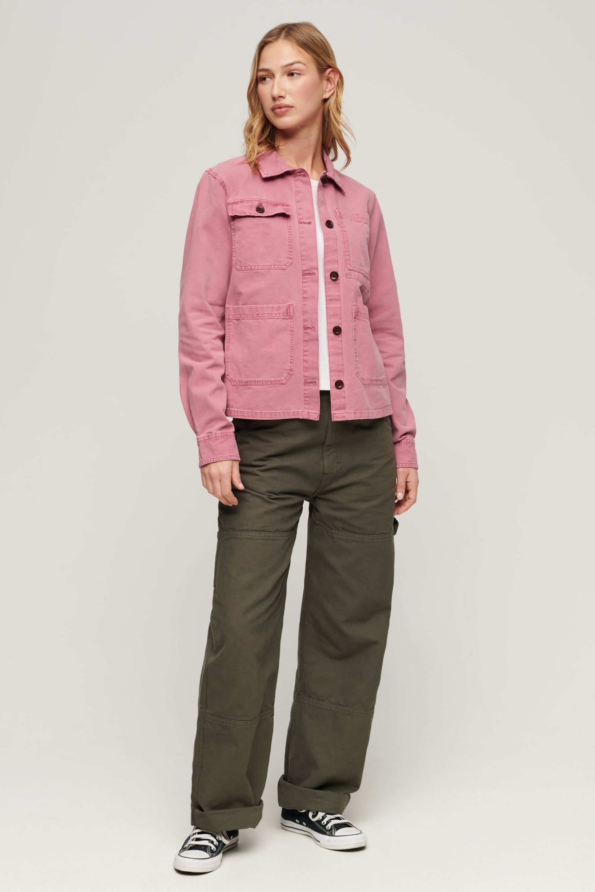 Superdry Pink Four Pocket Chore Jacket - Image 3 of 3