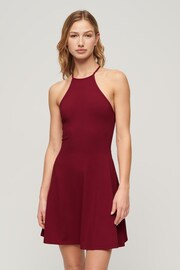Superdry Red Mini Jersey Fit and Flare Dress - Image 1 of 6