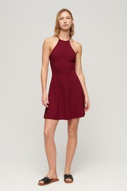 Superdry Red Mini Jersey Fit and Flare Dress - Image 3 of 6