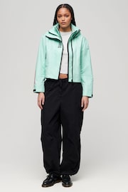 Superdry Blue Hooded Embroidered SD Windbreaker Jacket - Image 3 of 4