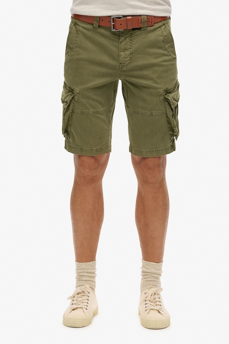 Superdry Green 100% Cotton Core Cargo Shorts - Image 1 of 6