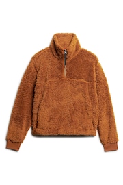 Superdry Brown Supersoft Zip Henley Jumper - Image 4 of 6