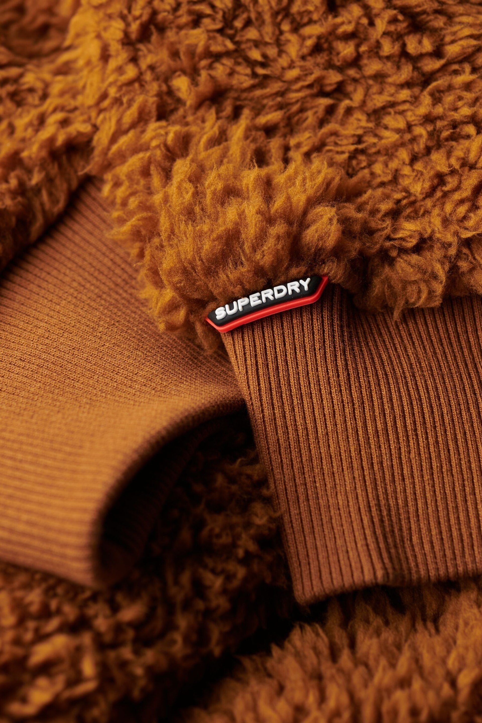 Superdry Brown Supersoft Zip Henley Jumper - Image 5 of 6